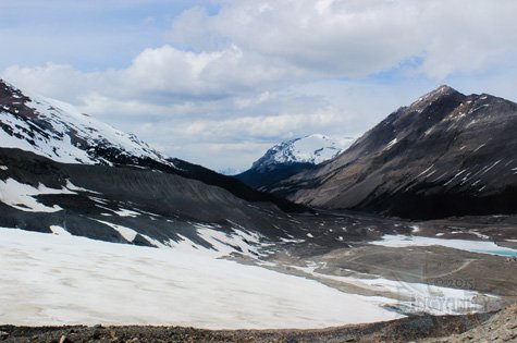 The Athabasca glacier has receded.